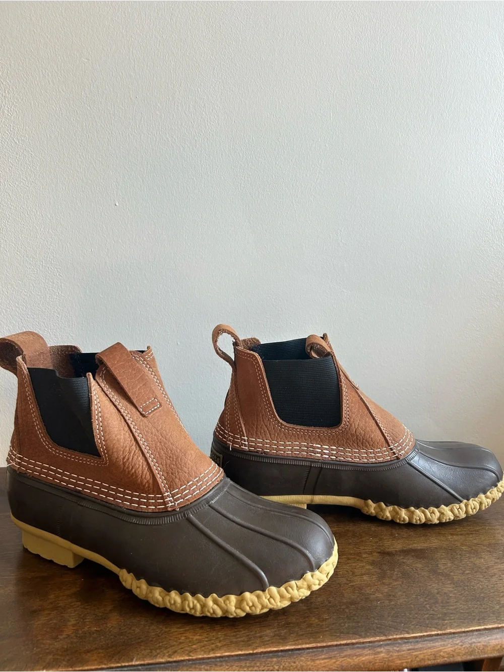 Women’s L.L Bean Chelsea Brown Leather Boots size 8.5 Outdoor Rain Like New - Picture 10 of 16